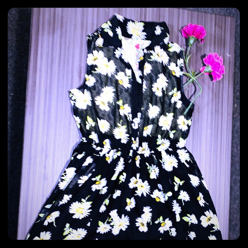 🌸Spring Floral Print Lace Swing Dress.